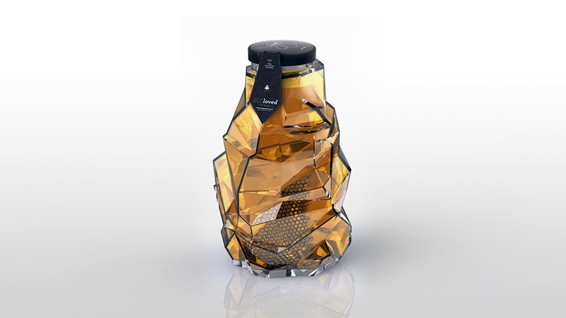 BEEloved honey蜂蜜創(chuàng)意包裝設計玻璃瓶