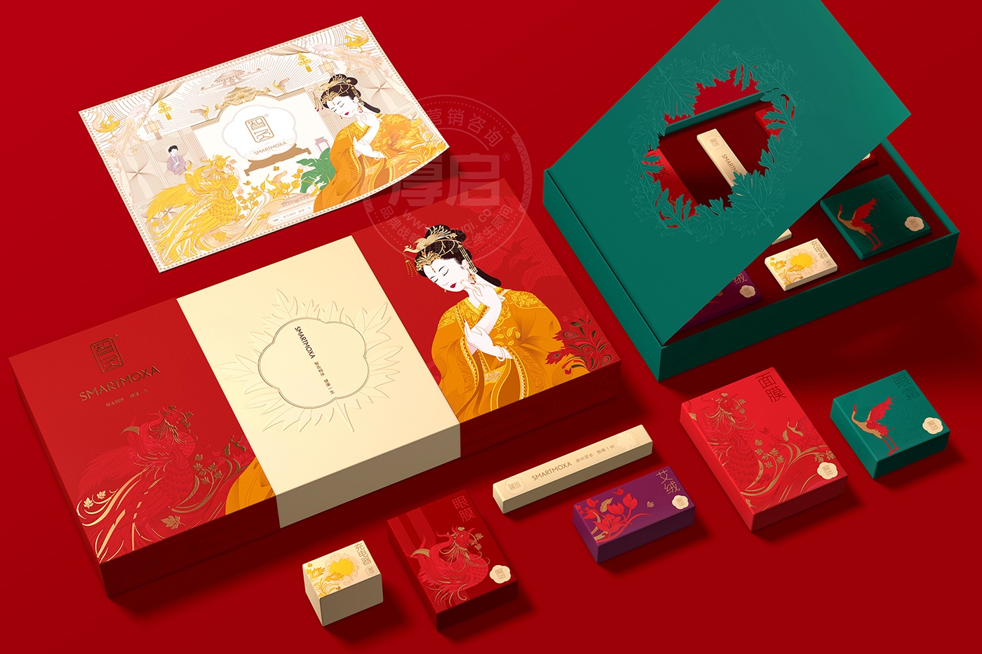 東方古風(fēng)藥妝禮盒套裝包裝設(shè)計-厚啟包裝設(shè)計
